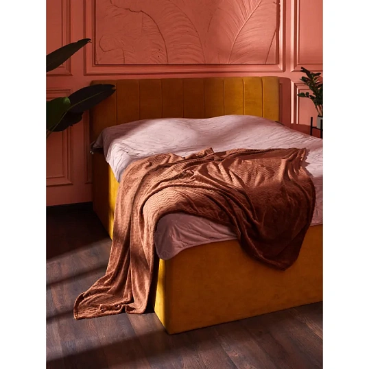 Плед микрофибра Luscan, фактура кофейный 150x200