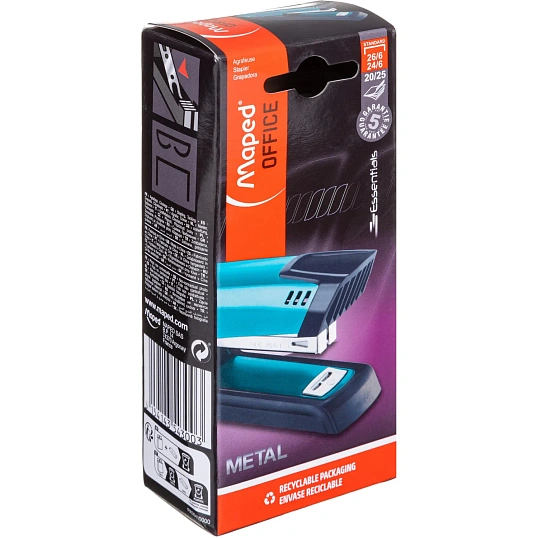 Степлер ESSENTIALS METAL DECO метал,20/25л,скобы24/26/6,бирюз,в кор. 354300