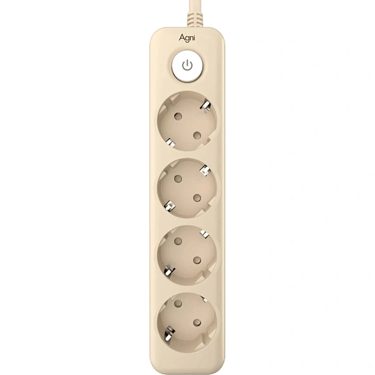 Сетевой фильтр AGNI 4/3м,слоновая кость(TP-FD4E-3m-ivory)