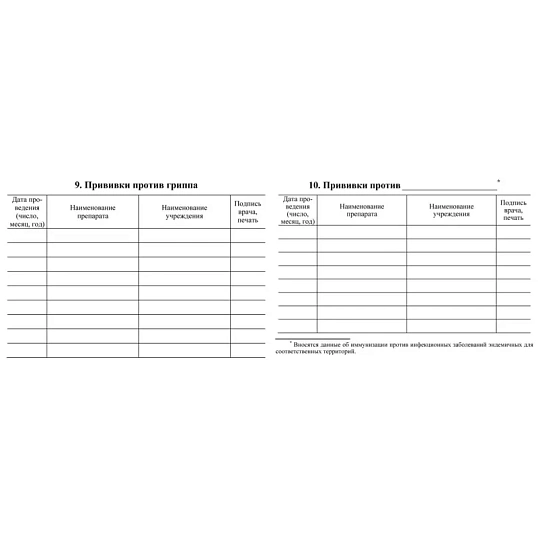 Сертификат о профилактических прививках красный А6 24л КЖ-401а 2шт/уп