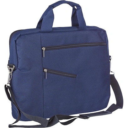 Сумка для документов полиэстр 400х290х40мм  мод. 394  синяя)