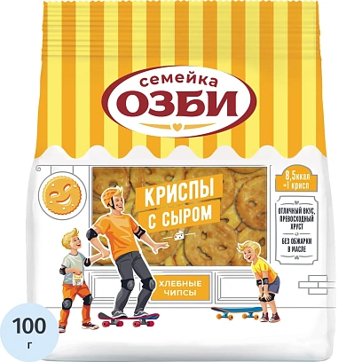 Крекер криспы Семейка ОЗБИ с сыром, 100г