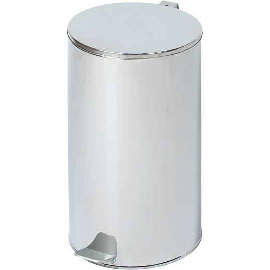 Ведро мусорное с педалью стальное, хром, 300х583мм, объем 40л