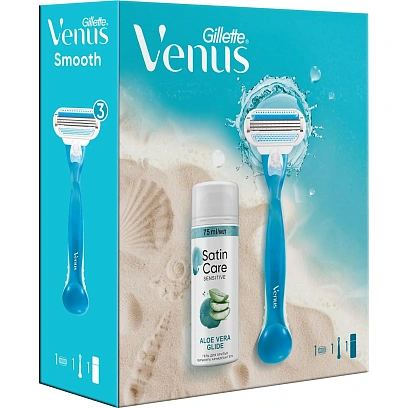 Подарочный набор Gillette Venus Бритв 1сменКас+Гель д/брит жен д/чувКож75мл