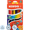 Карандаши цветные двойные 24 цв.,12 шт Kores DUO Jumbo, трехгр,5 мм,93252