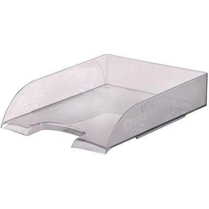 Лоток горизонтальный для бумаг Комус Русская Серия дымчатый