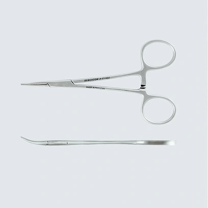 Зажим к/о Москит, изогнутый по плоскости, для новорожд., 125 мм, J-17-022