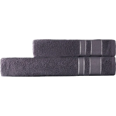 Набор полотенец 2шт. (50х90, 70х130) Cottonika.Кристи, т.серый