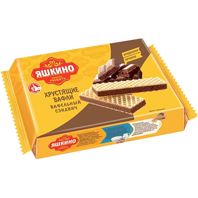 Вафли Яшкино Вафельный сэндвич 180г КВ202