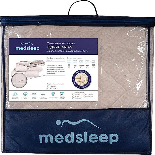 Одеяло 200x210 Aries овечья шерсть, микроволокно 1014.00134