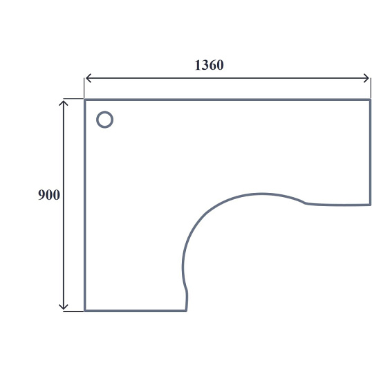 Стол SP Бюджет левый 2364.030 (402662) 1360х900/600х740 Серый
