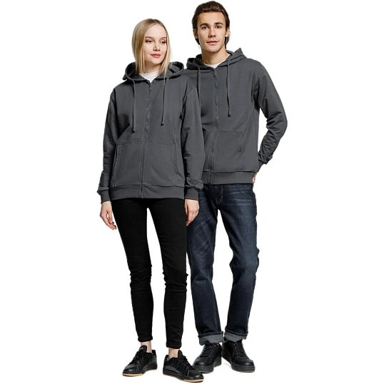 Толстовка на молнии с капюшоном Siverga 2.0, темно-серая (графит), XXXL