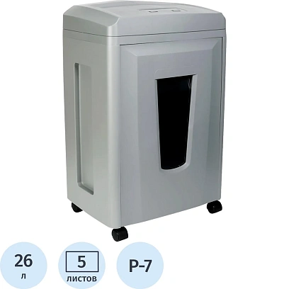 Шредер (уничтожитель) ГЕЛЕОС УП26-7 0,8х2мм, ур.секр P-7, 6 лист, 26 л