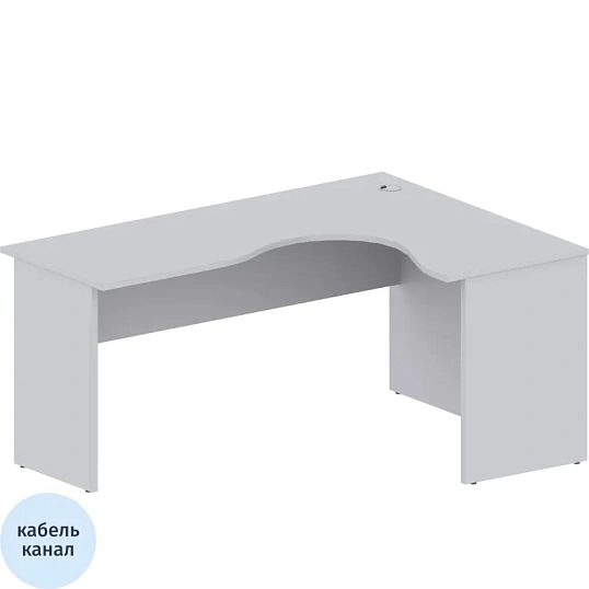 Стол Easy One правый (888,889) серый Ш1600 Г1200