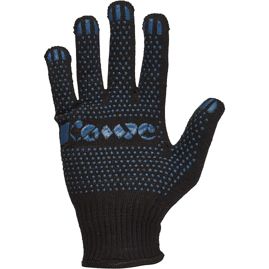 Перчатки защитные трикотажн КОМУС ПВХ Точка 5нит52г10кл черн р.10 (5пар/уп)
