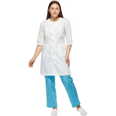 Халат медицинского  персонал, жен. М20 ХЛ белый (р.40-42) 158-164