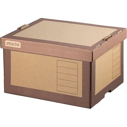 Короб архивный Attache на 5 папок 75мм, надстраив.,крышка