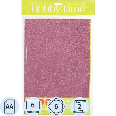 Фоамиран с блестками 6л./6цв. 11-406-159