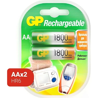 Аккумулятор GP 1800mAh АА 180AAHC-2DECRC2/ 180AAHCRGY-2CRC82 бл/2шт