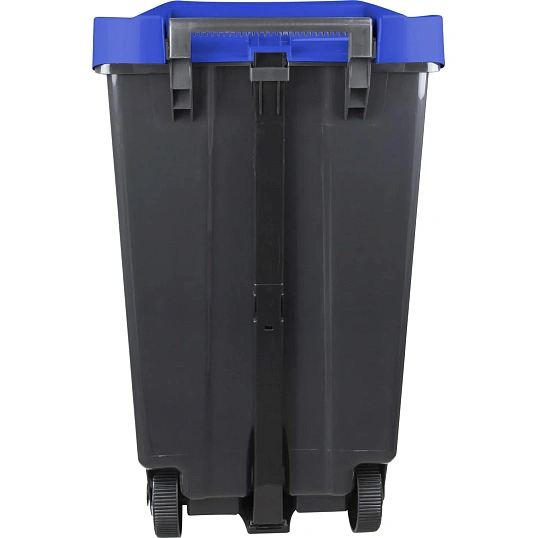 Контейнер-бак мусорный 110 л пластиковый на 2-х колесах с крышкой, синий