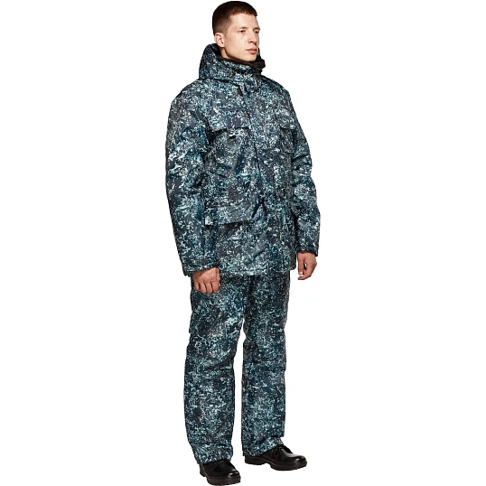 Костюм зимний Охранника с п/к КМФ цифра серый(р.60-62) 170-176