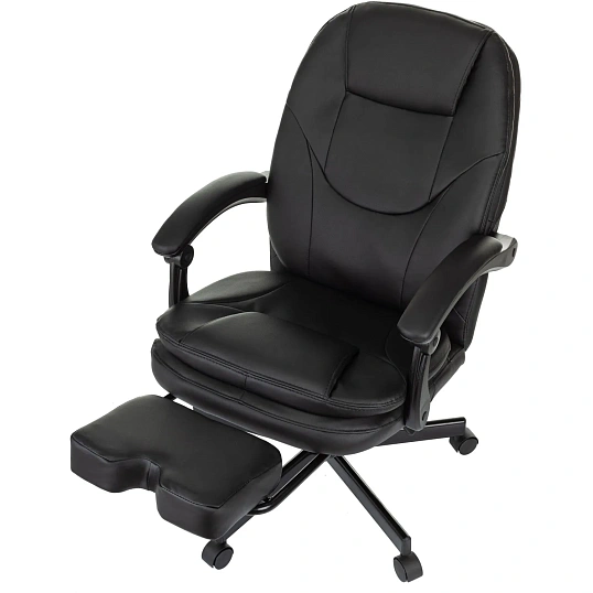 Кресло VB_EChair 668 PU P черный эко.кожа подст.для ног