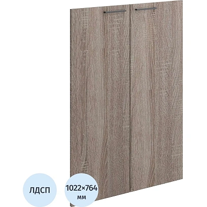 Двери Комус Мебель К-Loft 2шт. 241H006 764х16х1022 дуб сонома темн