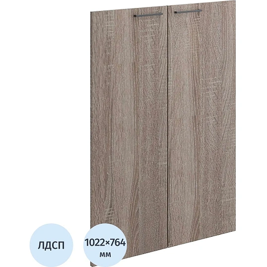 Двери Комус Мебель К-Loft 2шт. 241H006 764х16х1022 дуб сонома темн