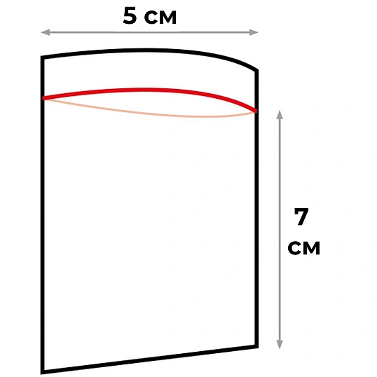 Пакет с замком (Zip Lock) 5х7 см, 45 мкм, 100 шт/уп