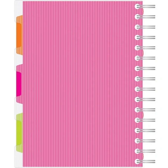 Бизнес-тетрадь 140л,кл,А5,SPIRAL BOOK Розовый,евроспир,обл.пласт,разд.84111
