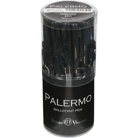Ручка шариковая автомат. PALERMO мет.кор.черн.ворон.сталь,0,7,син20-0250/20