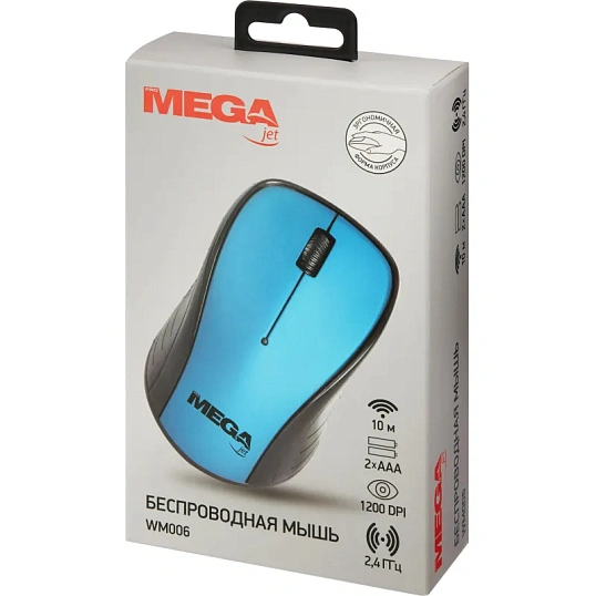 Мышь компьютерная ProMega jet WM006 USB WLS RT/2 ААА/dpi 1200/3 кн/синий