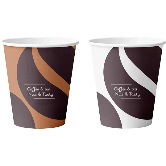 Стакан одноразовый бум. 1-сл Barista Nice&Tasty mix 250 мл d-80 мм 50 шт/уп