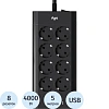 Сетевой фильтр AGNI 8р/5м,3USB,1TYPE-C 20W,черный(TP-FA4U8E-C-5m-black)