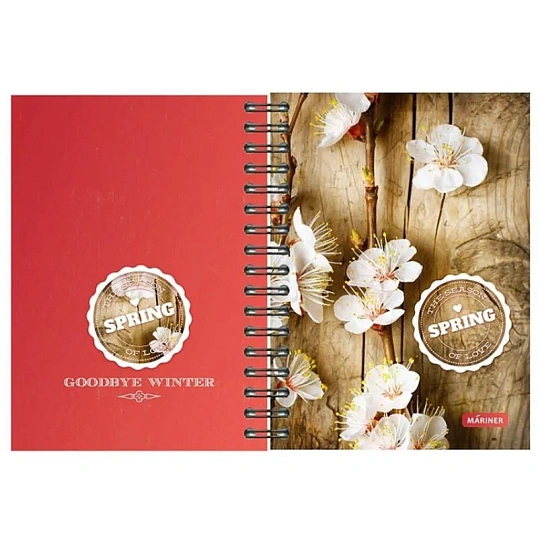 Бизнес-тетрадь Spring А5,120л, клетка, Mariner на спирали, 0018