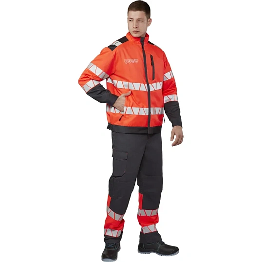 Куртка летняя мужская Равелин красн./графит (р.56-58) 194-200