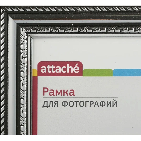 Рамка А4 21х30 см Комус/ATTACHE пластиковый багет 29мм серебристая