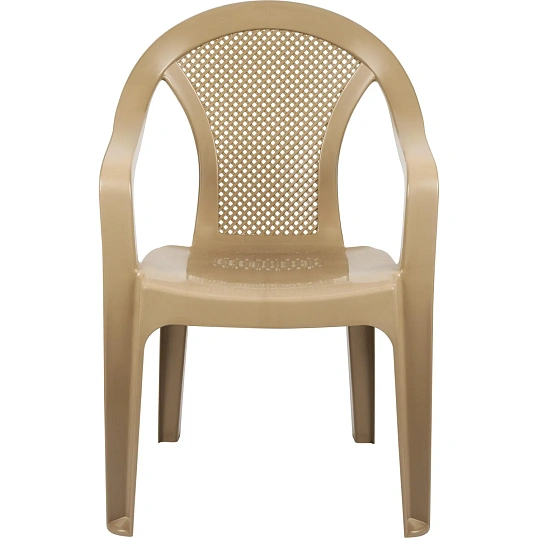 Кресло PR_Decorona DeVeranda 540x535x785 мм, круглая сетчатая спинка латте