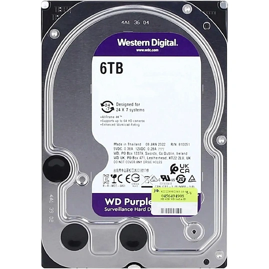 Жесткий диск Western Digital Purple 6TB, SATA, 5400rpm, 256MB(WD63PURU)