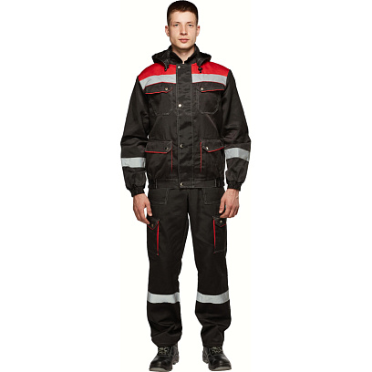 Костюм рабочий летний муж.Антей СОП черн/красн(КПК) 60-62 (120-124)/182-188