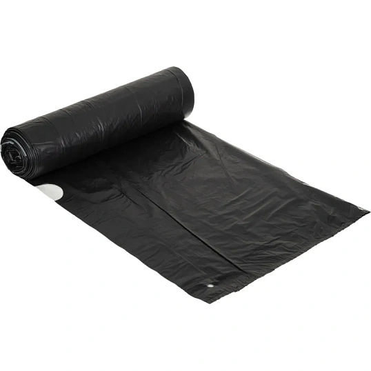 Мешки для мусора ПВД 40л 30мкм 20шт/рул черные 55х70см Luscan с завязками