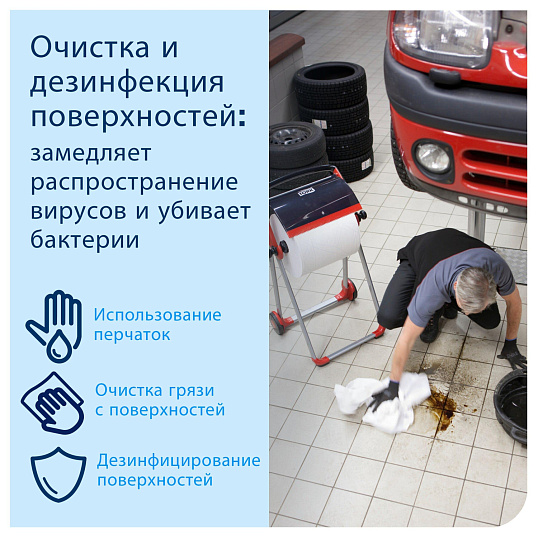 Материал протирочный нетканый Tork W1/W2/W3 300лx1рул/кор, белый 90537