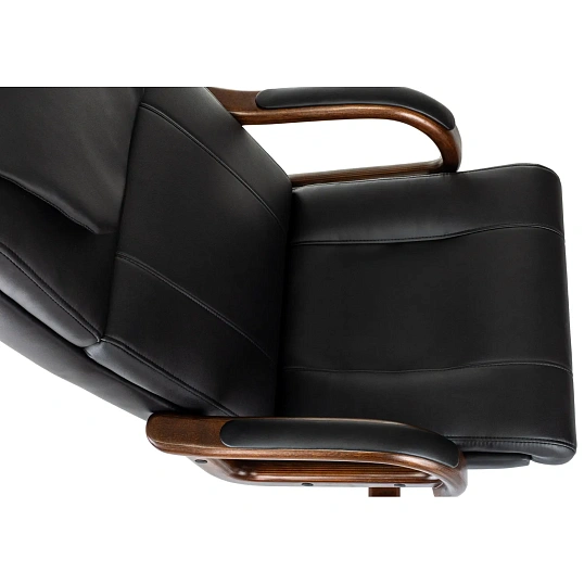 Кресло VB_ Бюрократ T-9933Walnut черный эко.кожа крестов. металл/дерево