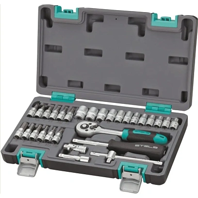 Набор инструмента Stels 29 предметов 1/4, CrV, пластиковый кейс (14100)