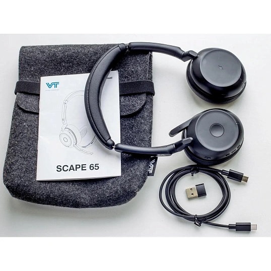 Гарнитура VT SCAPE 65, Дуо, Hi-Fi звук, 30м Bluetooth, ANC, чехол