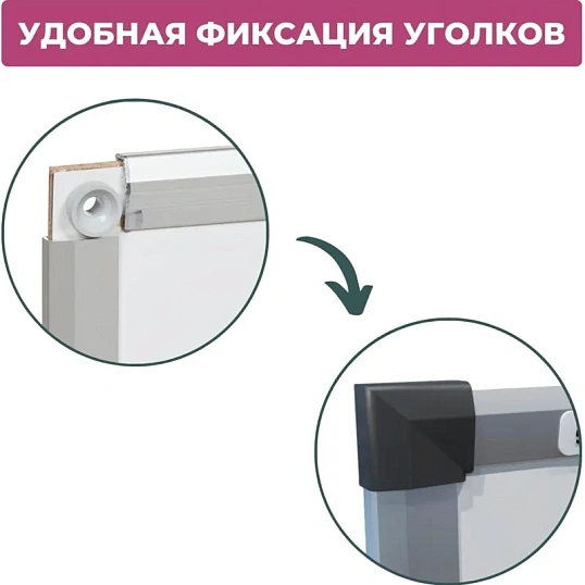 Доска магнитно-маркерная Attache Economy 60х90 см алюм. профиль черн.угл