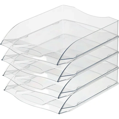 Лоток горизонтальный Attache 4шт/уп прозрачный тд_у