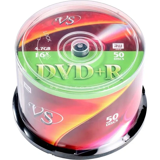 Носители информации DVD+R, 16x, VS, Cake/50, VSDVDPRCB5001