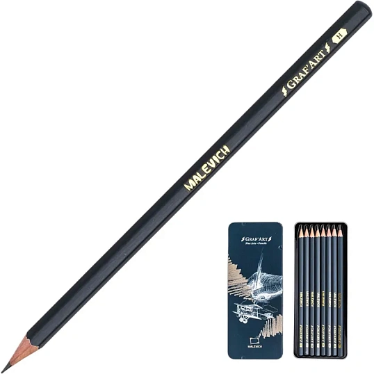 Набор чернографитных карандашей Малевичъ Graf'Art,метал.кор,(8шт/уп),197900