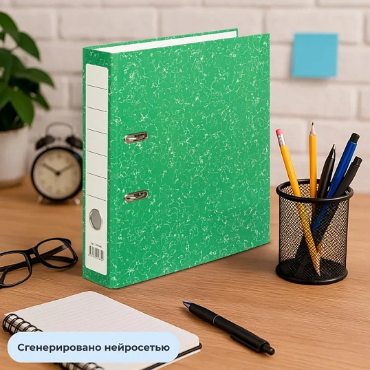 Папка-регистратор Attache Economy без мет.уголка_бюдж 75мм ч/б,зел,бум/бум